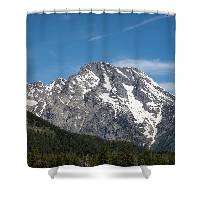Mount Moran In Spring Grand Teton National Park Shower Curtain featuring the photograph Mount Moran In Spring Grand Teton National Park by Dan Sproul