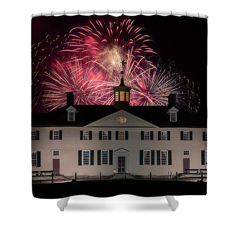 Mount Vernon Shower Curtain featuring the photograph Mount Vernon Fireworks by Art Cole