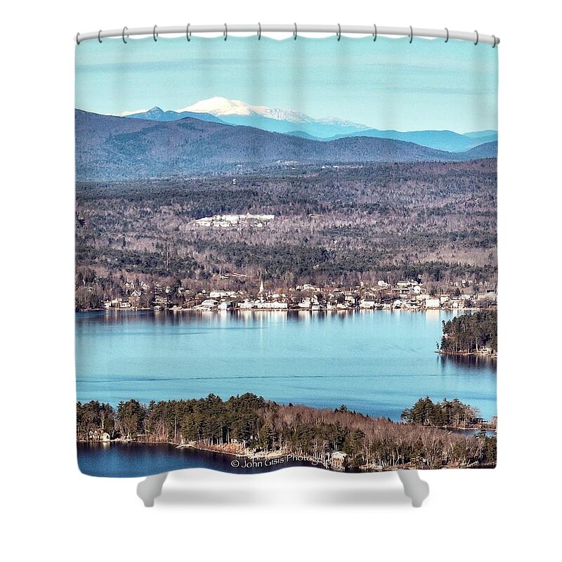  Shower Curtain featuring the photograph Mount Washington over Wolfeboro Bay by John Gisis