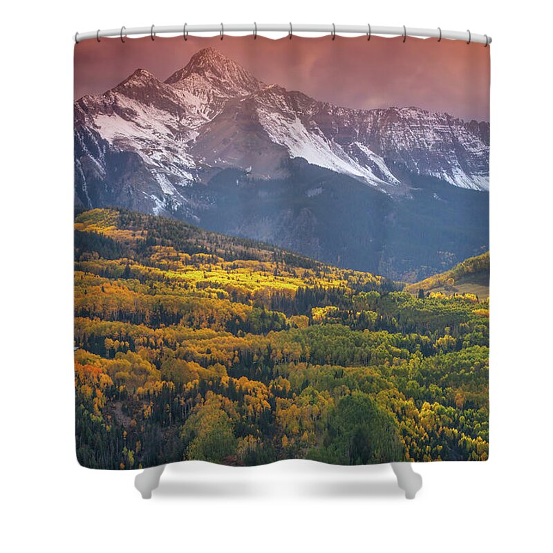 Mountains Shower Curtain featuring the photograph Mountain Light by Darren White