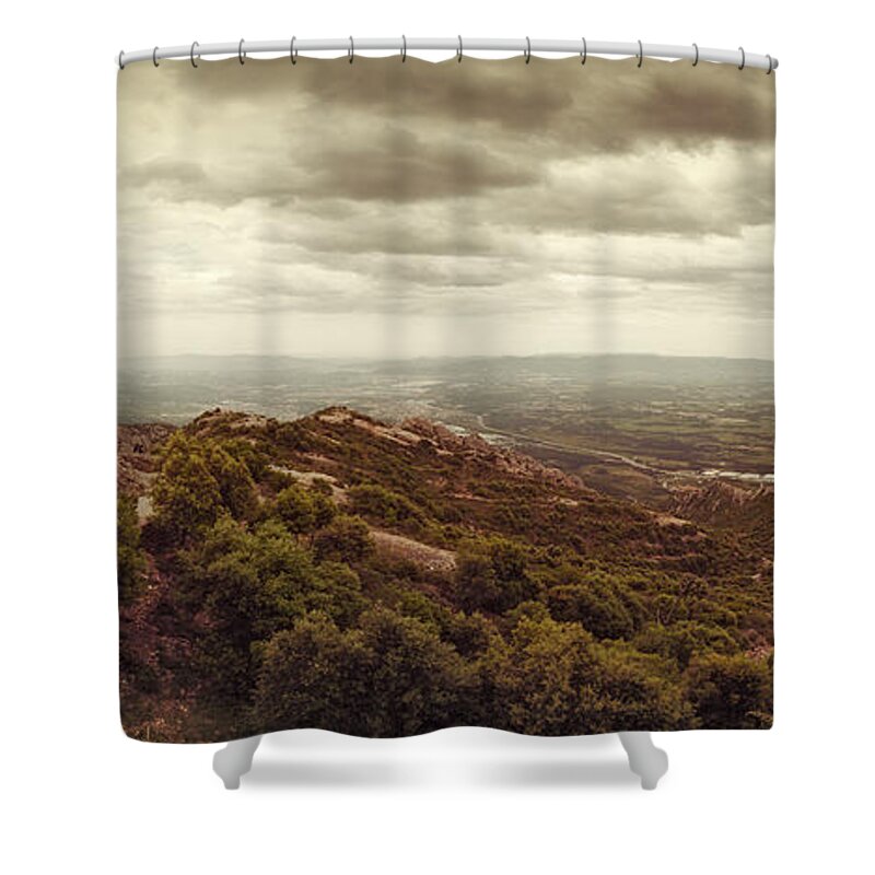 Panorama Shower Curtain featuring the photograph Mountain View by RicharD Murphy