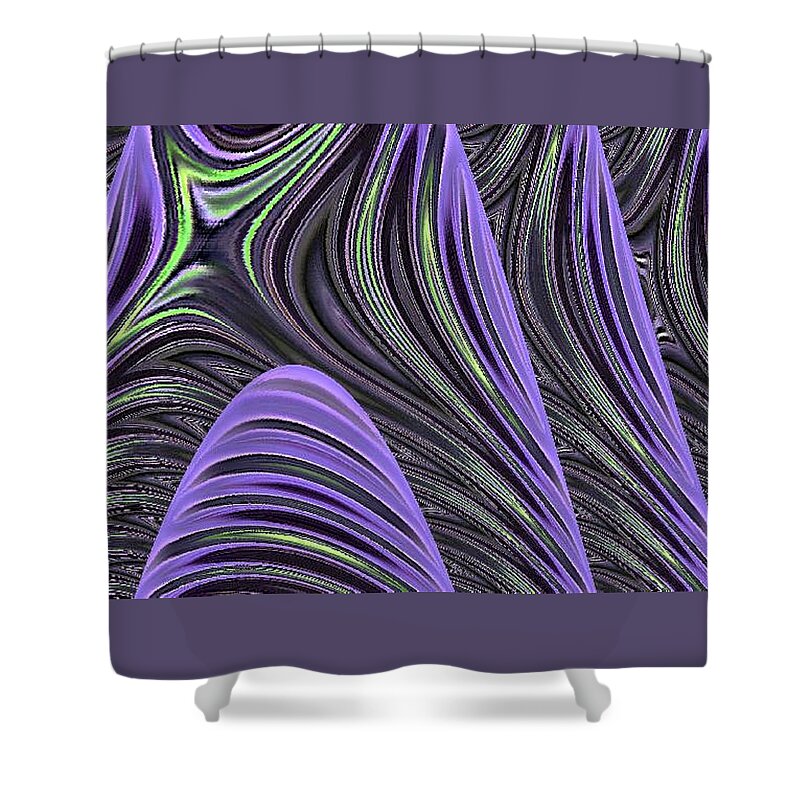 Abstract Shower Curtain featuring the digital art Mountains Abstract by Ronald Mills