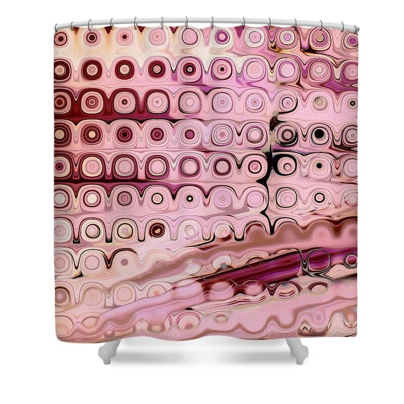 Pink Shower Curtain featuring the digital art Move Over And Over by Andy Rhodes