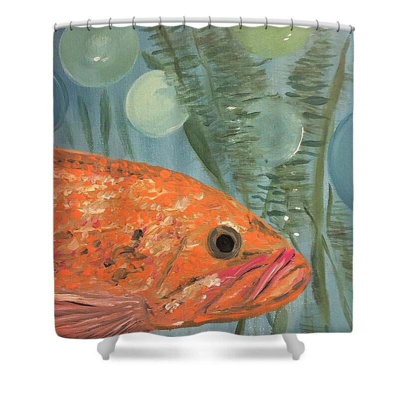 Fish Shower Curtain featuring the painting Mr. Fish by Debora Sanders
