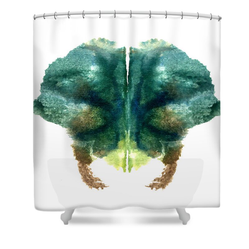 Abstract Shower Curtain featuring the painting Mr. Mantis by Stephenie Zagorski