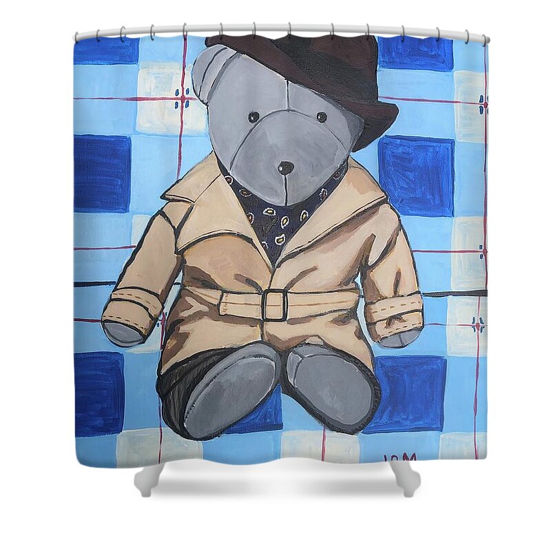  Shower Curtain featuring the painting Mr.Bear Full House by Jam Art