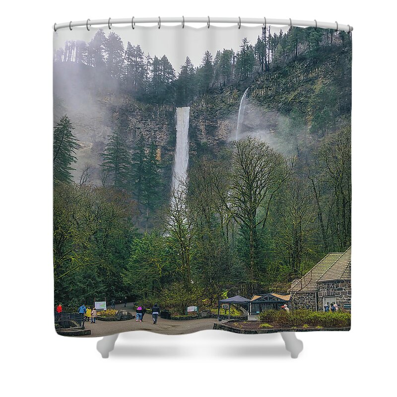 Waterfall Shower Curtain featuring the photograph Multhnoma Falls Oregon by Tatiana Travelways