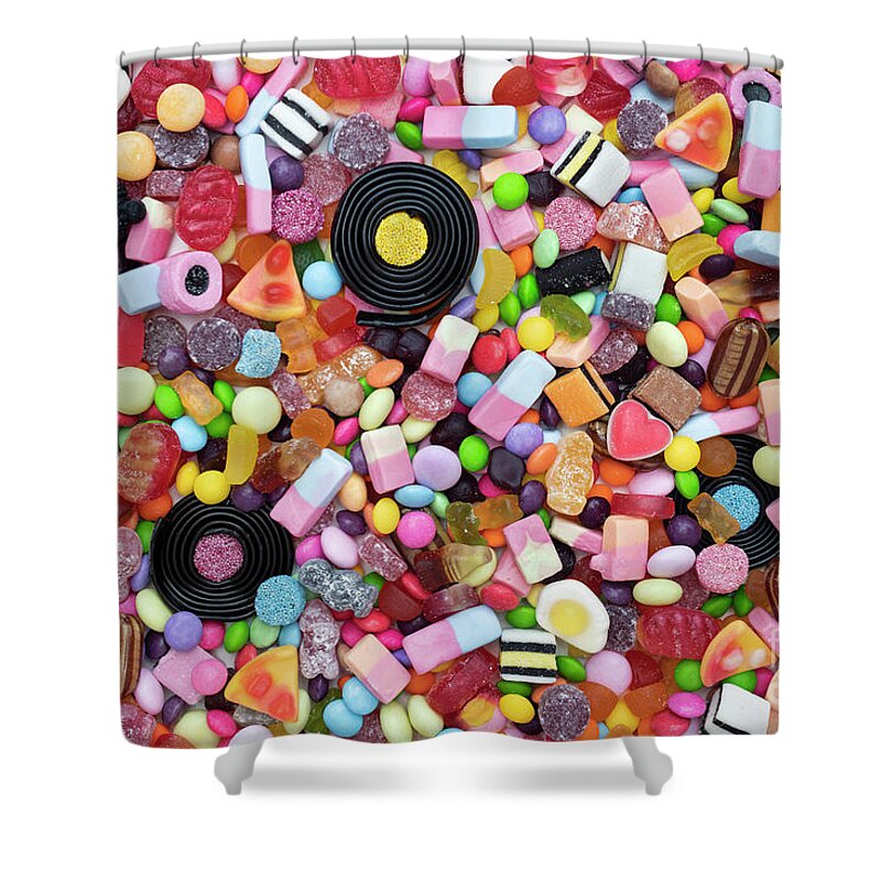 Sweets Shower Curtain featuring the photograph Multicoloured Sweets by Tim Gainey