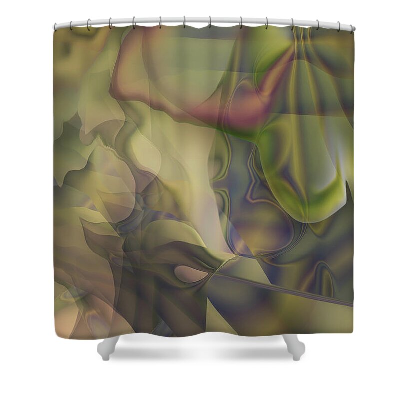 Mighty Sight Studio Surrealism Abstractions Fantasy Art Shower Curtain featuring the digital art Murdering Crows by Steve Sperry