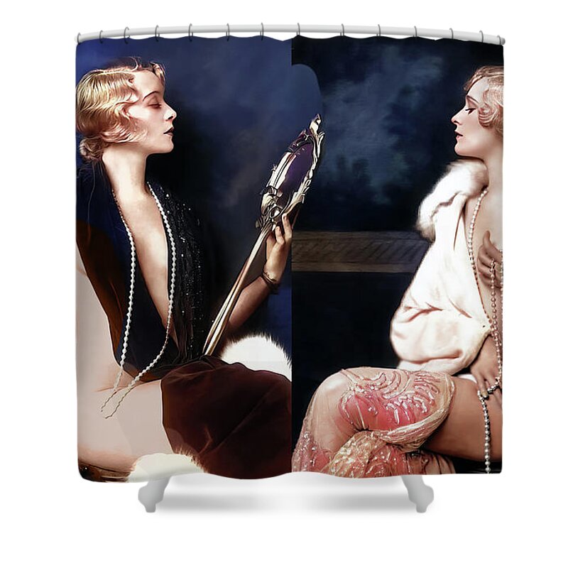 Muriel Finlay Shower Curtain featuring the digital art Muriel Finlay - Twice by Chuck Staley