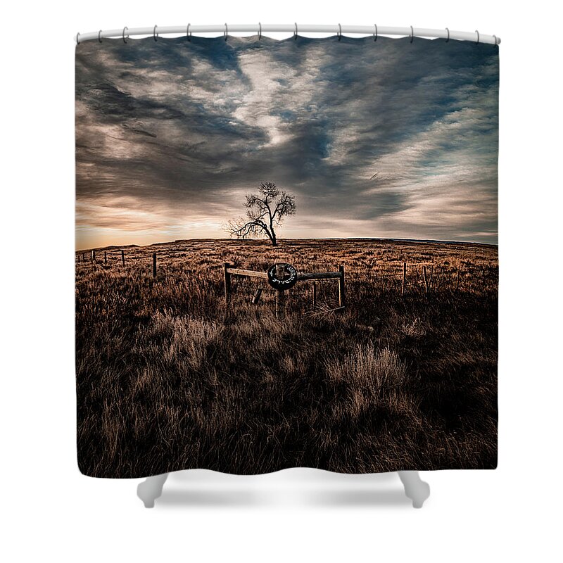 Prairie Shower Curtain featuring the photograph Murray Tree by Darcy Dietrich