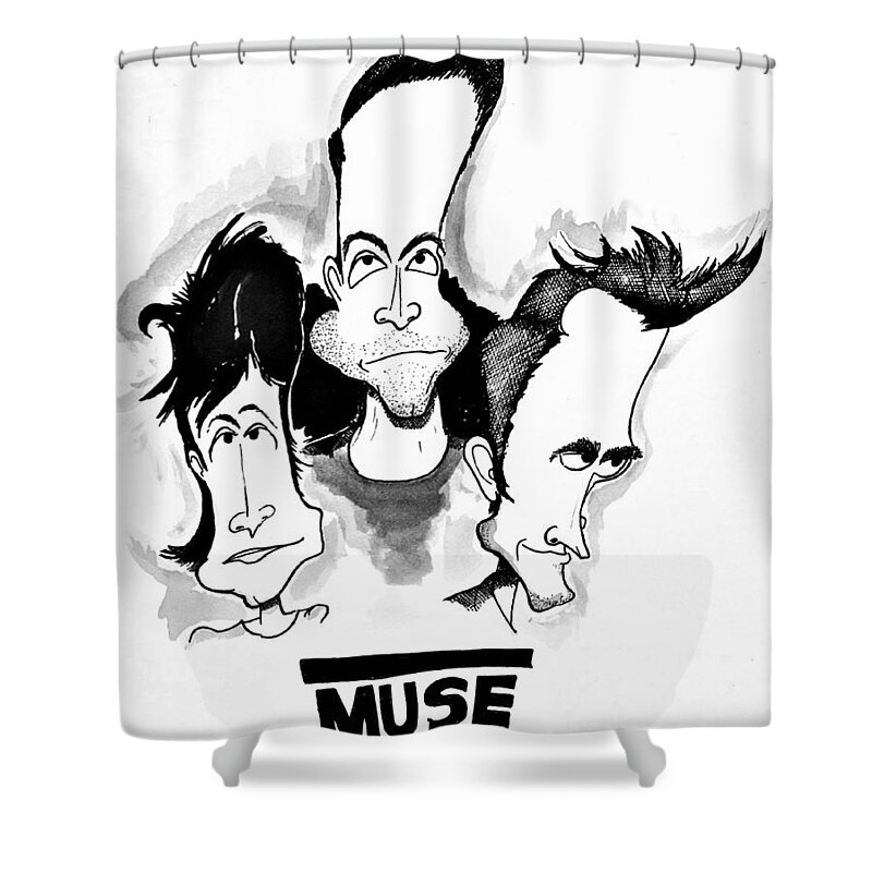 Muse Shower Curtain featuring the drawing Muse by Michael Hopkins