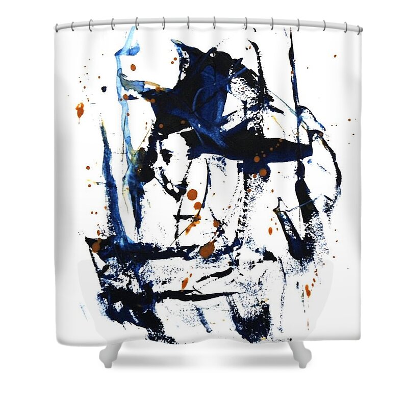 Mushin Shower Curtain featuring the painting Mushin #6 by Dick Richards