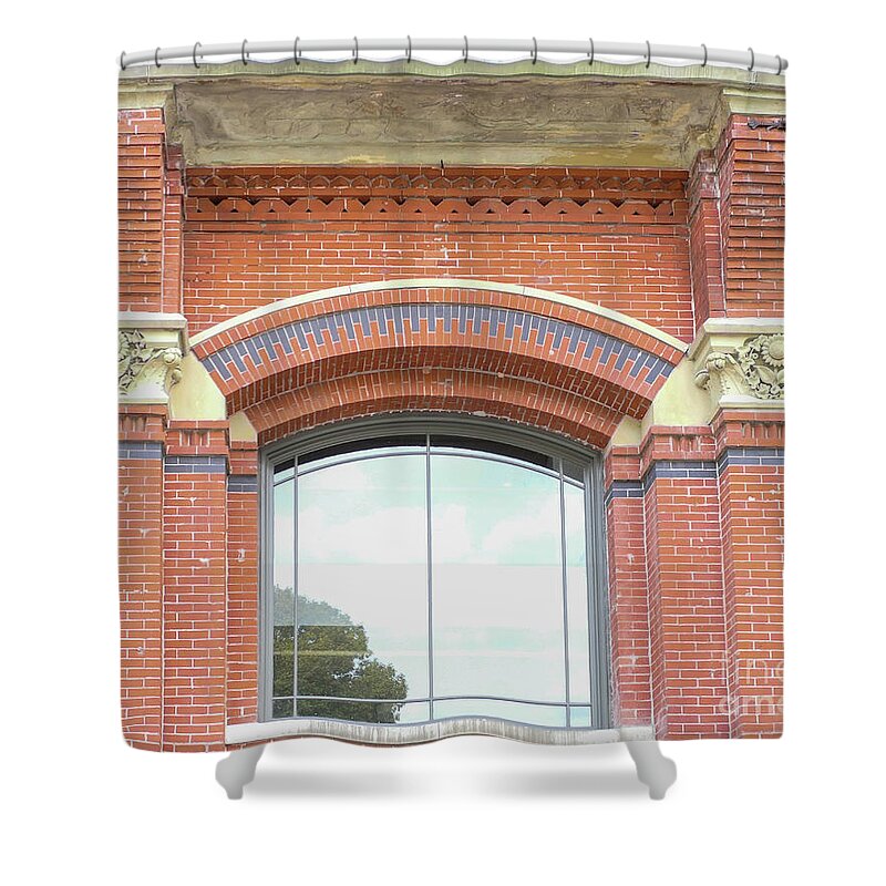 Window Shower Curtain featuring the photograph Music Hall Window by Bentley Davis