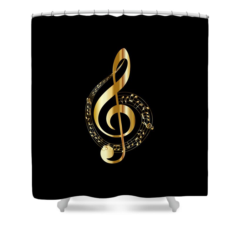 Music Shower Curtain featuring the photograph Music Treble Clef by Nancy Ayanna Wyatt