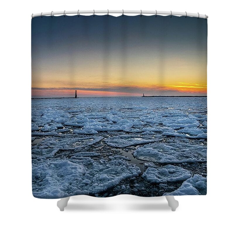 Northernmichigan Shower Curtain featuring the photograph Muskegon Michigan Harbor IMG_4005 HRes by Michael Thomas