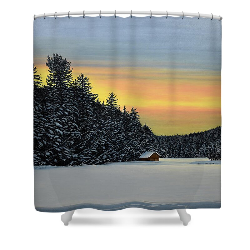 Winter Shower Curtain featuring the painting Muskoka Winter by Kenneth M Kirsch