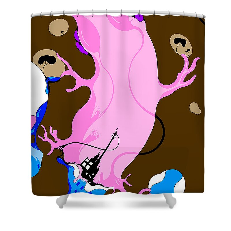 Salamander Shower Curtain featuring the digital art Mutant Sally by Craig Tilley