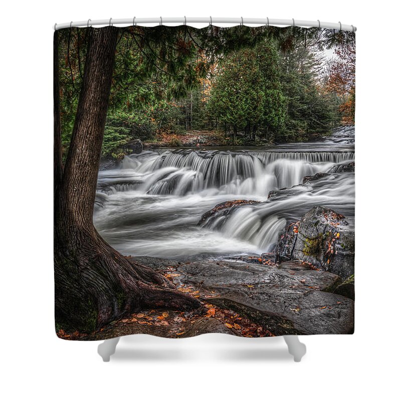 Bond Falls Shower Curtain featuring the photograph Muted Fall by Brad Bellisle