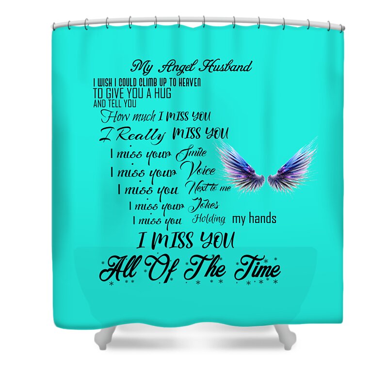 Angel Shower Curtain featuring the digital art My Angel husband by Mopssy Stopsy