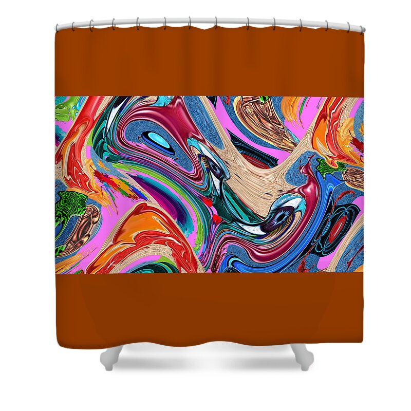 Digital Shower Curtain featuring the digital art My Eyes are Watching You by Ronald Mills