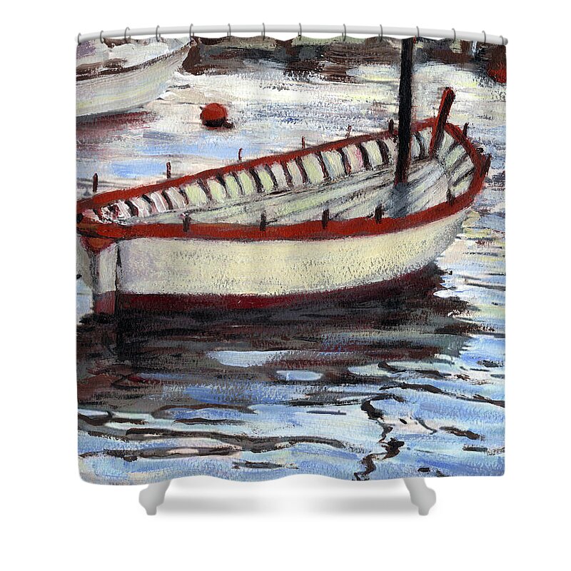 Italy Shower Curtain featuring the painting My Favorite Fisherman by Randy Sprout