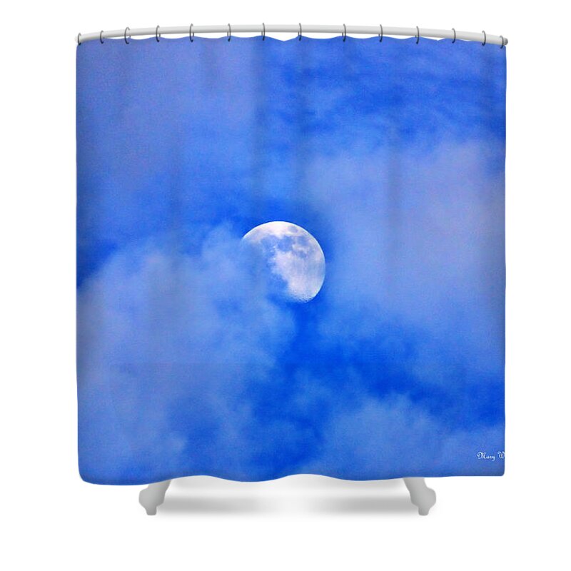 Moon Shower Curtain featuring the photograph Mysterious Moon by Mary Walchuck