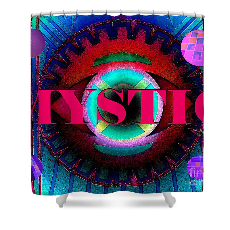 Mystic Shower Curtain featuring the mixed media Mystic and the eye of knowledge by David Lee Thompson