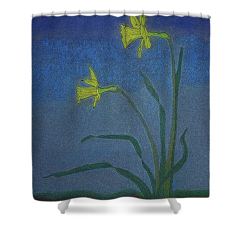 Mystic Daffodils A Pastel Painting By Norma Appleton Shower Curtain featuring the painting Mystic Daffodils by Norma Appleton