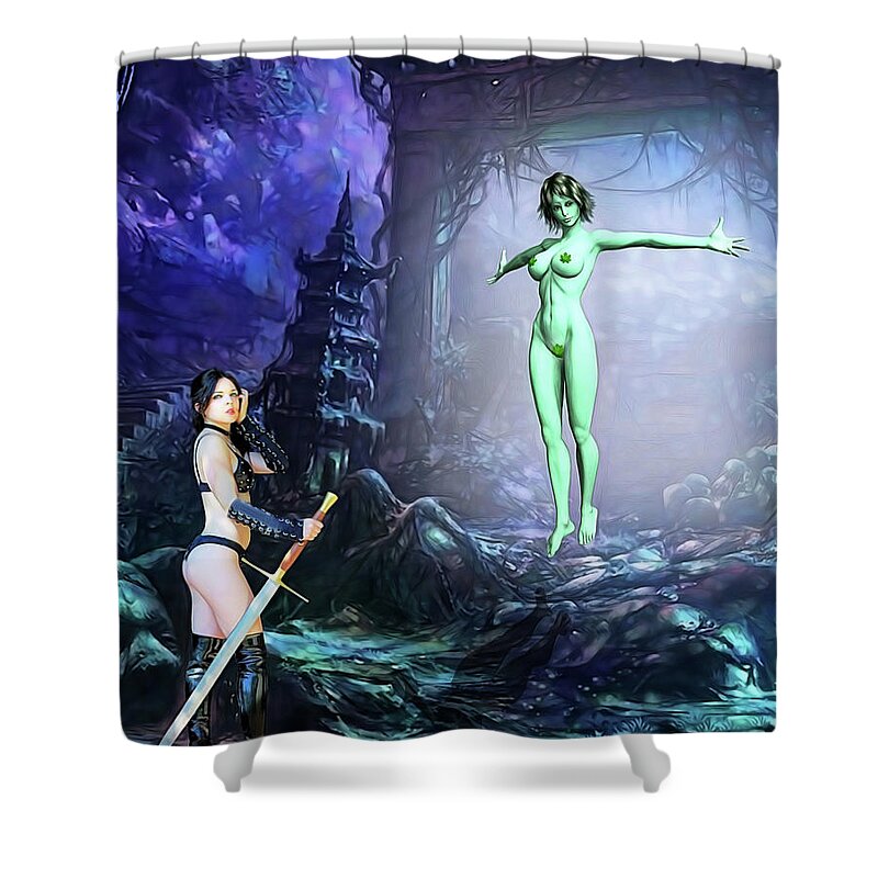Rebel Shower Curtain featuring the photograph Mystic Maiden by Jon Volden
