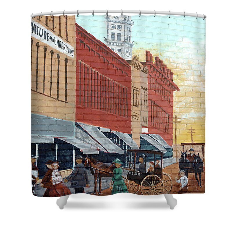 Mural Shower Curtain featuring the photograph Napoleon Ohio Mural by Dave Rickerd 9856 by Jack Schultz