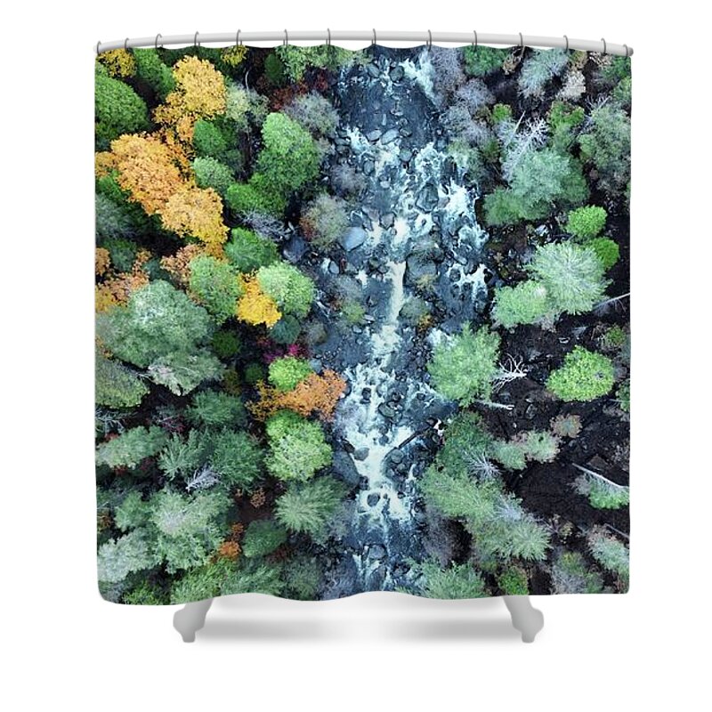 Aerial Shower Curtain featuring the photograph Natural Fire Lines by Devin Wilson