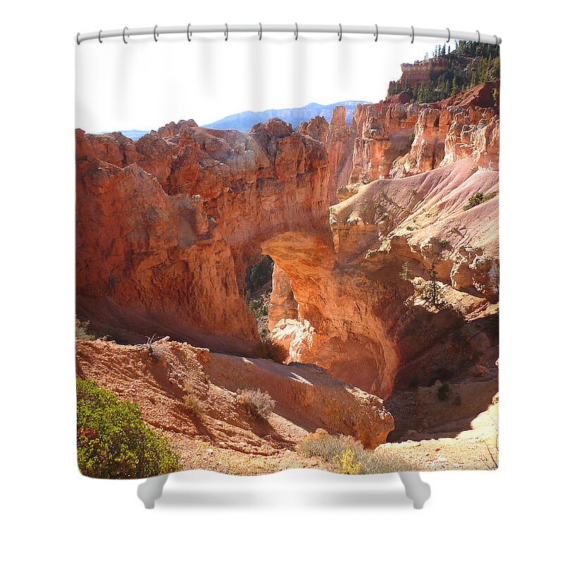 Land Bridge Shower Curtain featuring the photograph Natural Landbridge in Bryce Canyon 2 by Constance DRESCHER