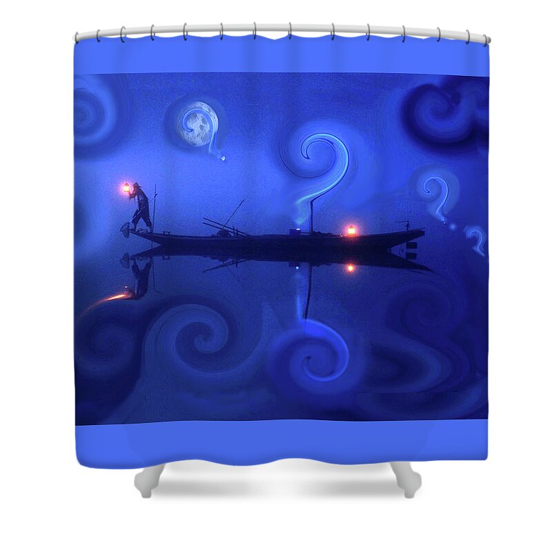 Future Shower Curtain featuring the digital art Navigating the Future by Lisa Yount