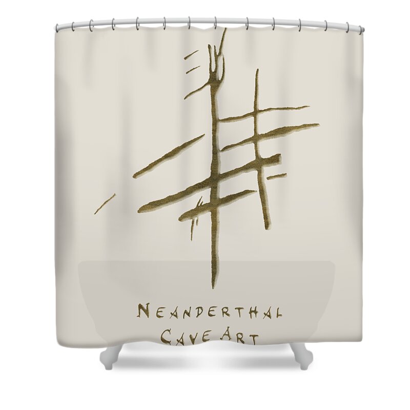 Neanderthal Cave Art Shower Curtain featuring the photograph Neanderthal Cave Art Texted by Weston Westmoreland
