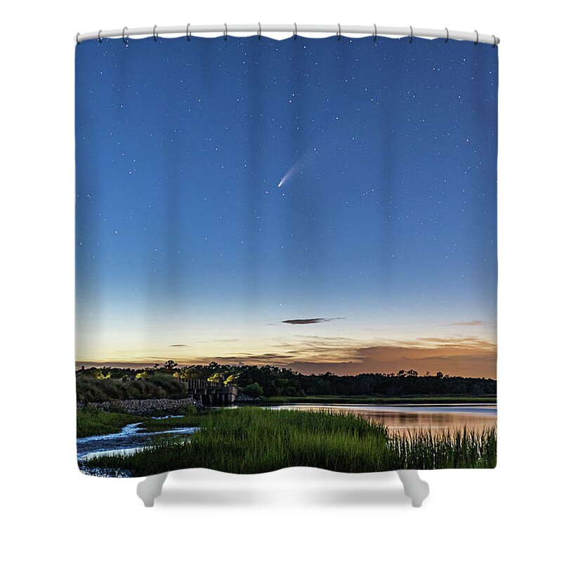 Neowise Shower Curtain featuring the photograph Neowise - Kiawah Island by Jim Miller