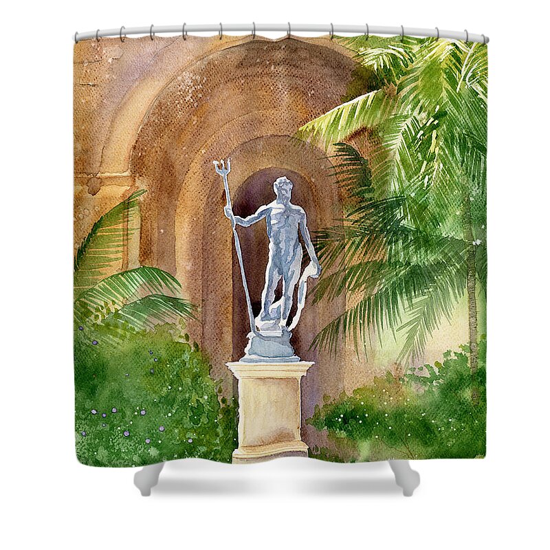 Neptun Shower Curtain featuring the painting Neptun by Espero Art