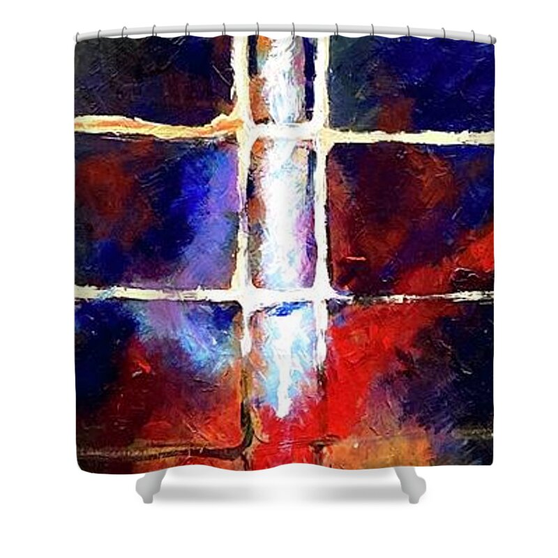 Acrylic Shower Curtain featuring the painting Neural Network by David Euler