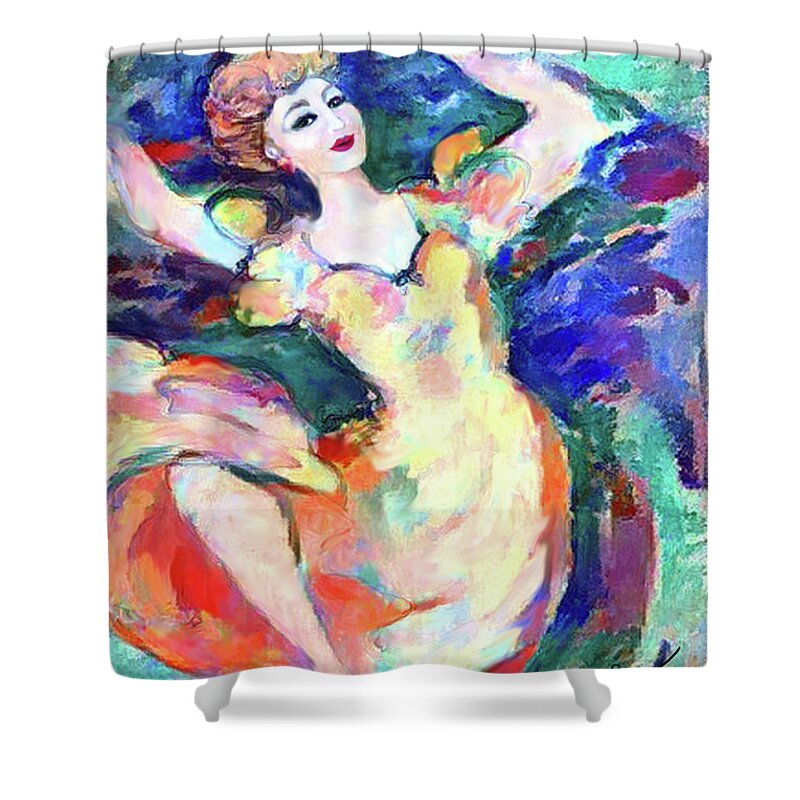 Figurative Art Shower Curtain featuring the digital art New Dancing Shoes 02 by Stacey Mayer