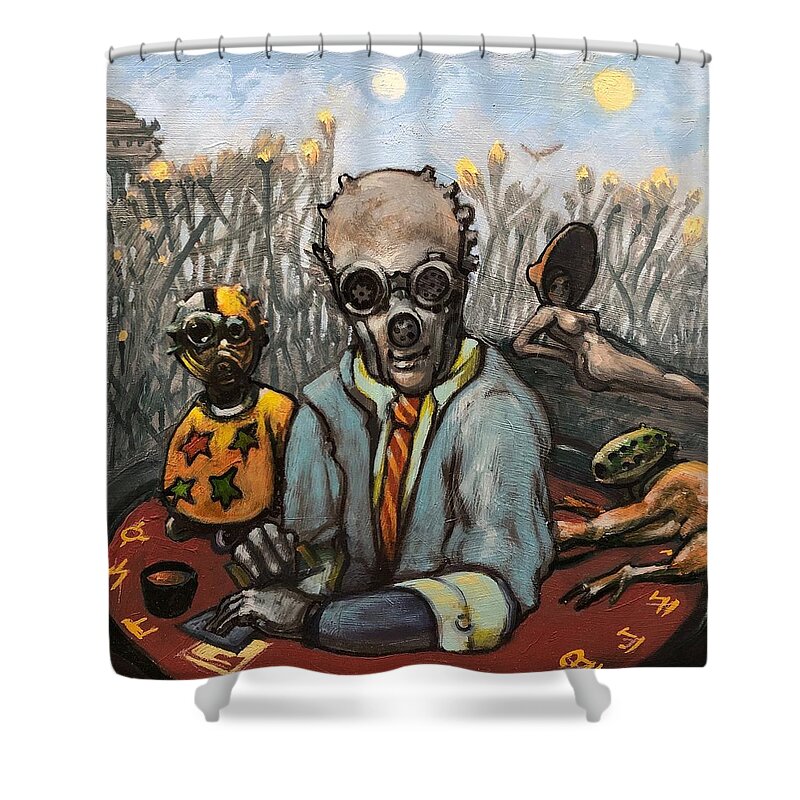 Mutants Shower Curtain featuring the painting New Deal by William Stoneham