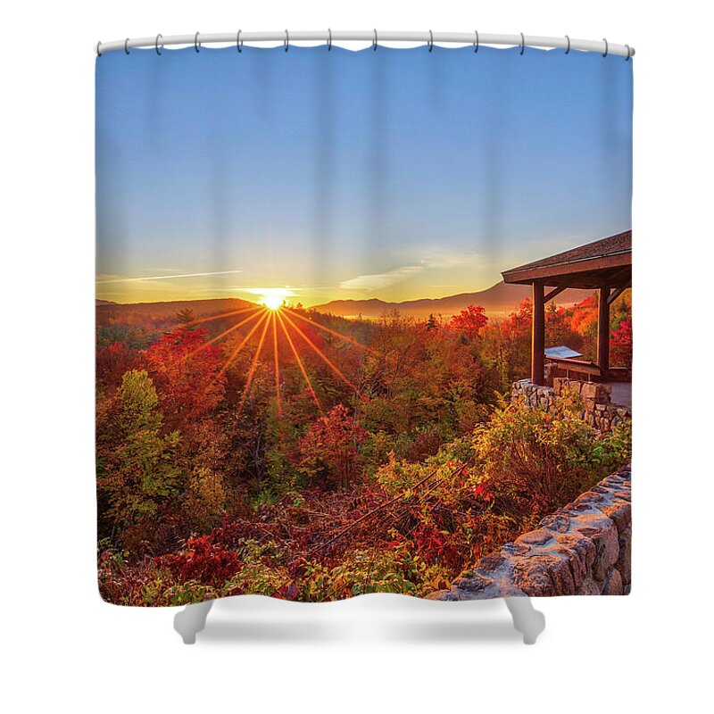 Sugar Hill Scenic Vista Shower Curtain featuring the photograph New Hampshire White Mountains Kancamagus Highway Sugar Hill Scenic Vista by Juergen Roth