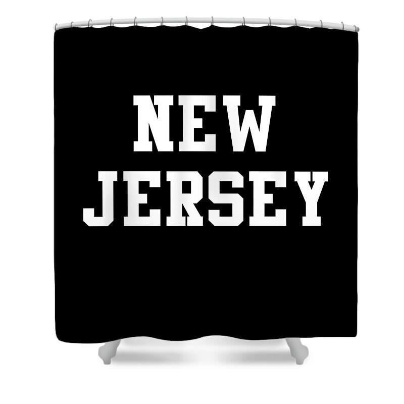 Funny Shower Curtain featuring the digital art New Jersey by Flippin Sweet Gear