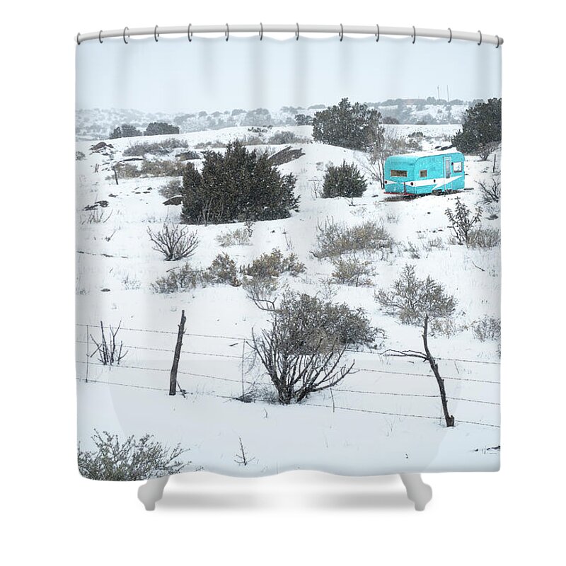 Landscapes Shower Curtain featuring the photograph New Mexico Turquoise by Mary Lee Dereske