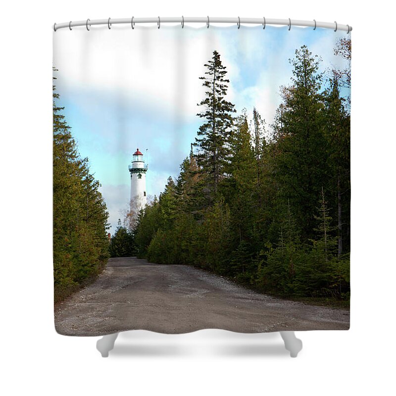 Lighthouse Shower Curtain featuring the photograph New Presque Isle Lighthouse by Rich S