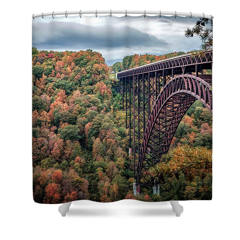 Bridge Shower Curtain featuring the photograph New River Gorge Bridge by Arthur Oleary