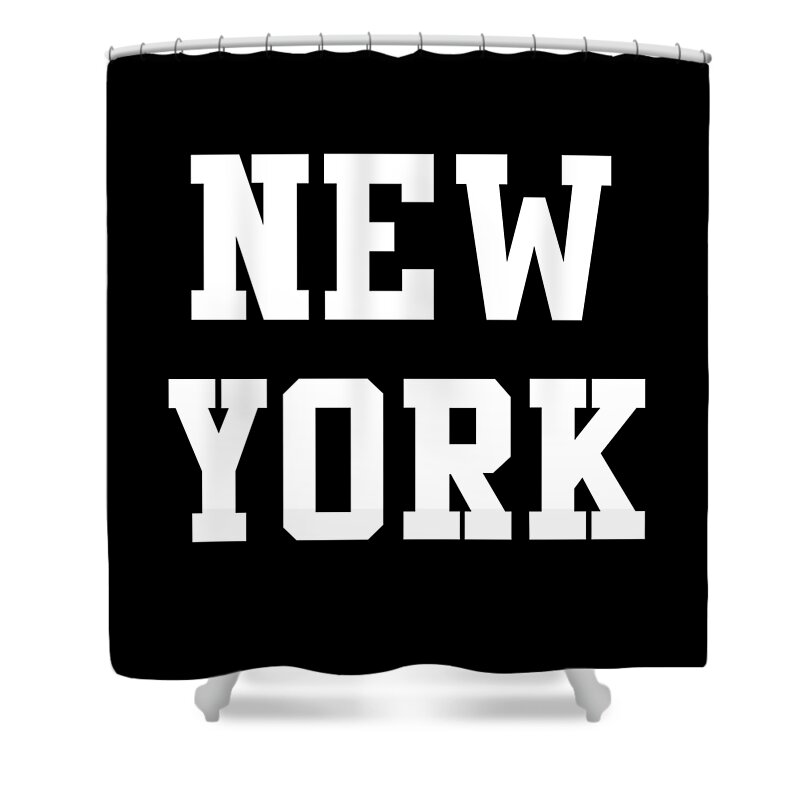 Funny Shower Curtain featuring the digital art New York by Flippin Sweet Gear