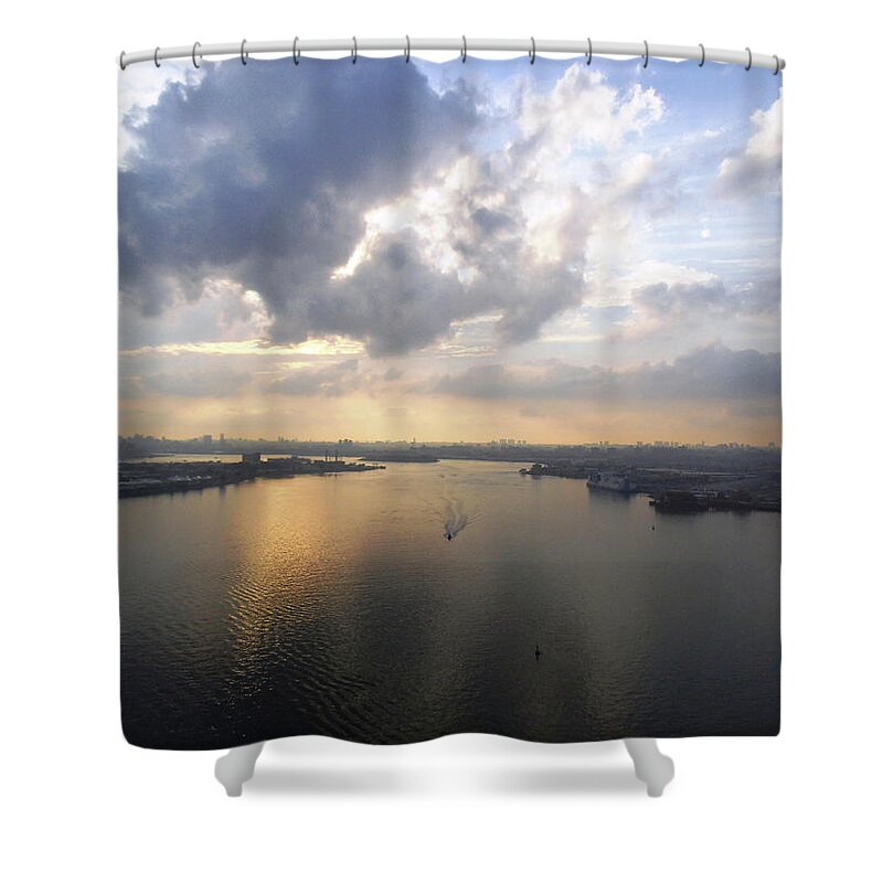  Shower Curtain featuring the photograph New York Landing by Heather E Harman