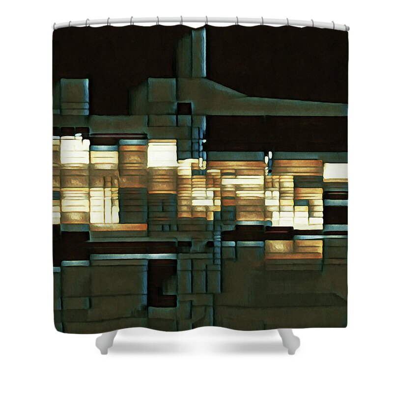  Shower Curtain featuring the digital art Night Crane by David Hansen