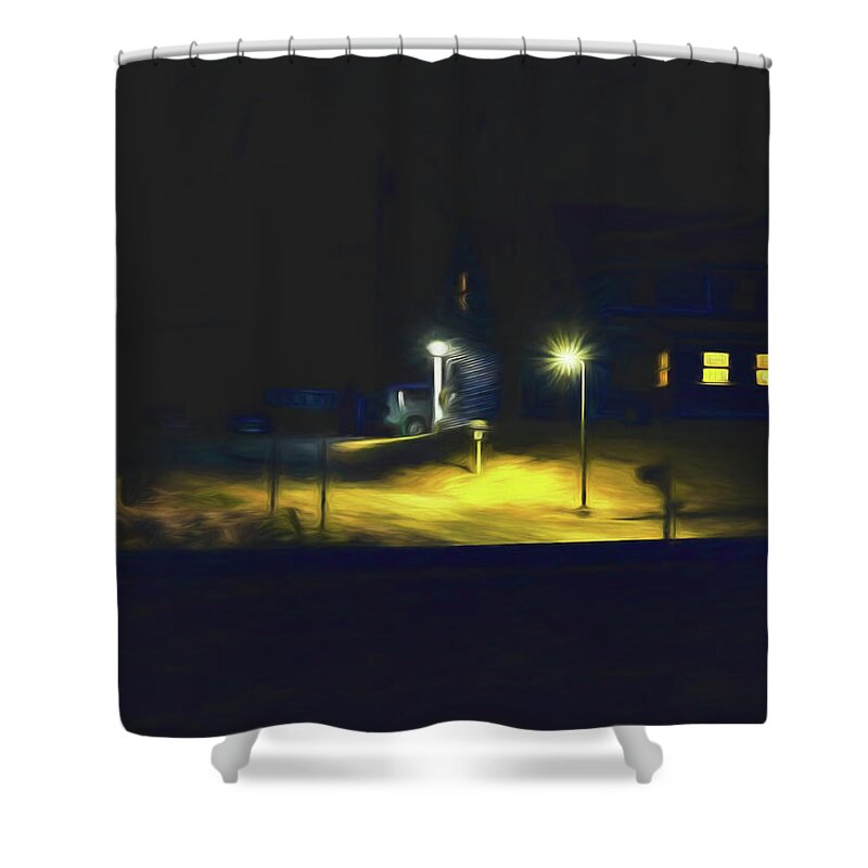 Grafton Vermont Shower Curtain featuring the photograph Night Scene by Tom Singleton