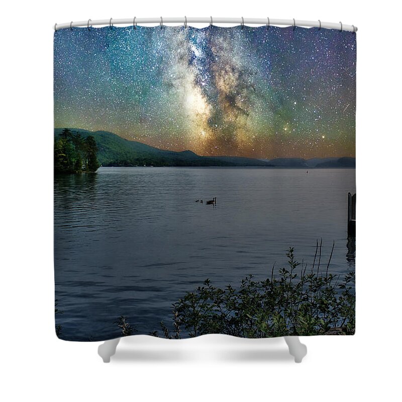 Milky Way Shower Curtain featuring the photograph Night to Morn by Russel Considine